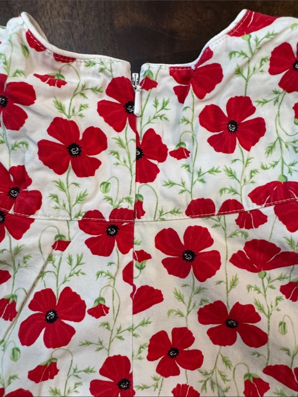 VINTAGE (2002) Gymboree White Dress with Red Poppie Print